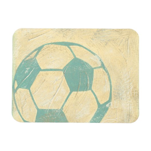 Pastel Blue Soccer Ball von Chariklia Zarris Magnet (Horizontal)