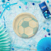 Pastel Blue Soccer Ball von Chariklia Zarris Pappteller (Party)