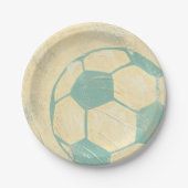 Pastel Blue Soccer Ball von Chariklia Zarris Pappteller (Vorderseite)