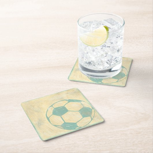 Pastel Blue Soccer Ball von Chariklia Zarris Rechteckiger Pappuntersetzer (Vor Ort)