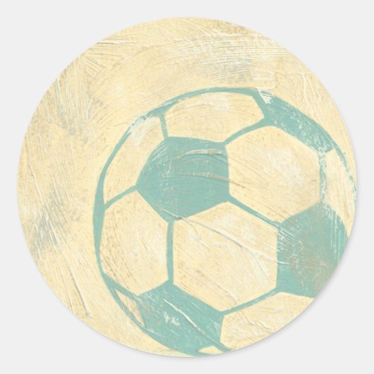Pastel Blue Soccer Ball von Chariklia Zarris Runder Aufkleber (Vorderseite)