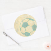 Pastel Blue Soccer Ball von Chariklia Zarris Runder Aufkleber (Umschlag)