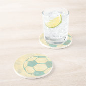 Pastel Blue Soccer Ball von Chariklia Zarris Sandstein Untersetzer (Seite)