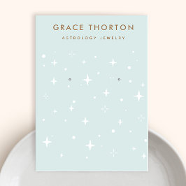 Pastel Blue Spiritual Boho Stars Earring Display Visitenkarte