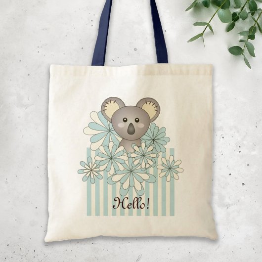 Pastel Blue Stripe Niedlich Baby Koala Custom Tragetasche
