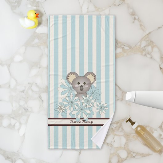 Pastel Blue Stripe Niedlich Baby Koala Kinder Badhandtuch Set