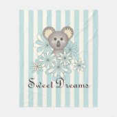 Pastel Blue Stripe Niedlich Baby Koala Kinder Fleecedecke (Vorderseite)