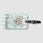 Pastel Blue Stripe Niedlich Baby Koala Kinder Gepäckanhänger (Vorderseite (Horizontal))
