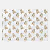 PASTEL BLUE STRIPES & BABY BOY TEDDY BEARS GESCHENKPAPIER SET (Vorderseite 3)