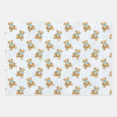 PASTEL BLUE STRIPES & BABY BOY TEDDY BEARS GESCHENKPAPIER SET (Vorderseite 2)