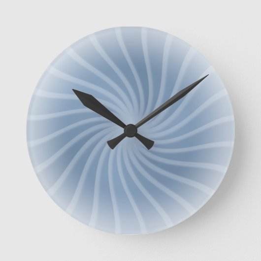 Pastel Blue Swirl Runde Wanduhr (Vorderseite)