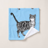 Pastel Blue Tabby Cat Cats Giro del Malcantone Set (Waschlappen)
