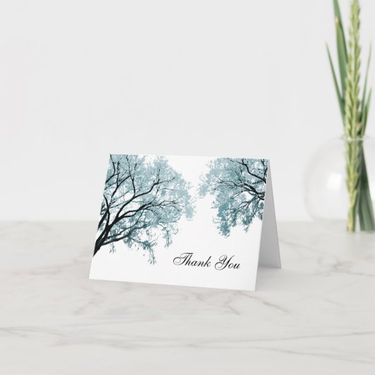 Pastel Blue Trees - Danke Karte (Vorderseite)