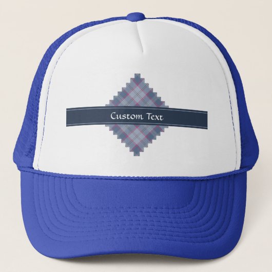 Pastel Blue und Pink Tartan Trucker Hat Truckerkappe (Vorderseite)
