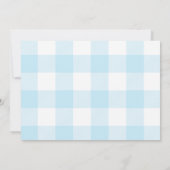Pastel Blue und White Gingham Karo Mitteilungskarte (Rückseite)