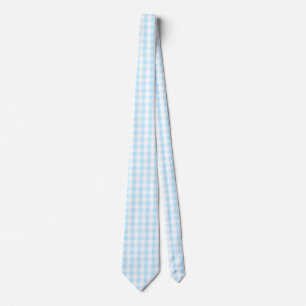 Pastel Blue und White Gingham Pattern Krawatte