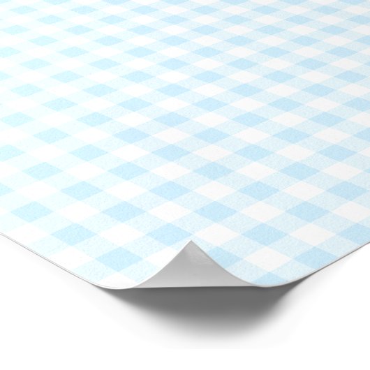 Pastel Blue und White Gingham Poster (Ecke)