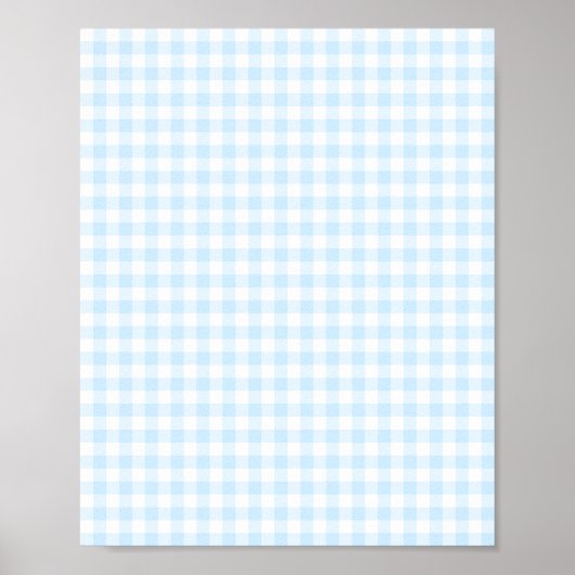 Pastel Blue und White Gingham Poster (Vorne)
