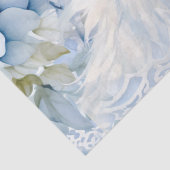 Pastel Blue Victorian Florals & White Wolf Head Seidenpapier (Detail)