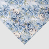 Pastel Blue Vintag Inspiriert Teddy Bears Seidenpapier (Detail)