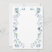 Pastel Blue Vintag Striped Garden Baby Dusche Dankeskarte (Rückseite)