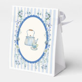 Pastel Blue Vintag Striped Garden Baby Dusche Geschenkschachtel (Rückseite)