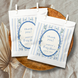 Pastel Blue Vintag Striped Garden Baby Dusche Geschenktütchen