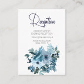 Pastel Blue Watercolor Rose Hochzeit Begleitkarte (Vorderseite)
