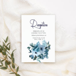 Pastel Blue Watercolor Rose Hochzeit Begleitkarte