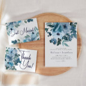 Pastel Blue Watercolor Rose Hochzeit Einladung