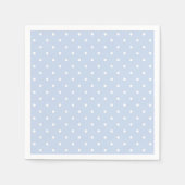 Pastel Blue White Polka Dot Muster Serviette (Vorderseite)