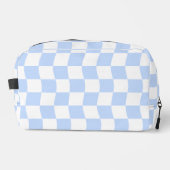 Pastel Blue White Retro Checkerboard Pattern Bag Waschbeutel (Vorderseite)