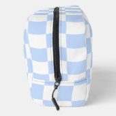 Pastel Blue White Retro Checkerboard Pattern Bag Waschbeutel (Rechts)