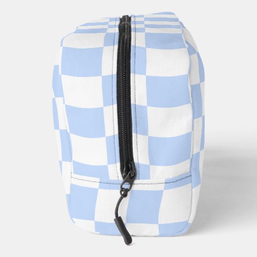 Pastel Blue White Retro Checkerboard Pattern Bag Waschbeutel (Rechts)