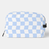 Pastel Blue White Retro Checkerboard Pattern Bag Waschbeutel (Rückseite)