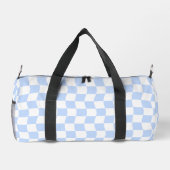 Pastel Blue White Retro Checkerboard Pattern Duffle Bag (Rückseite)