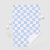 Pastel Blue White Retro Checkerboard Pattern Golfhandtuch (Insitu)