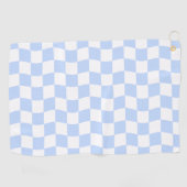 Pastel Blue White Retro Checkerboard Pattern Golfhandtuch (Horizontal)