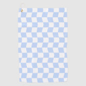 Pastel Blue White Retro Checkerboard Pattern Golfhandtuch (Vorderseite)
