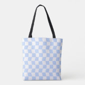 Pastel Blue White Retro Checkerboard Pattern Tasche (Rückseite)