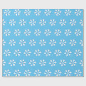 Pastel Blue White Snowflake Minimal Geschenkpapier (Flach)