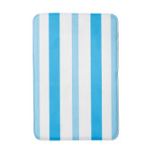 Pastel Blue White Summer Stripes Badematte (Vorderseite Vertikal)