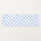 Pastel Blue White Wavy Checkerboard Pattern Yogamatte (Rückseite (Horizontal))