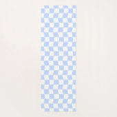 Pastel Blue White Wavy Checkerboard Pattern Yogamatte (Rückseite)