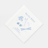 Pastel Blue Winter Après Bébé Ski Boy Baby Shower Serviette (Ecke)