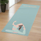 Pastel Blue Women Übung Posen Namaste Yogi Yogamatte