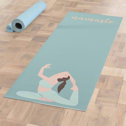 Pastel Blue Women Übung Posen Namaste Yogi Yogamatte