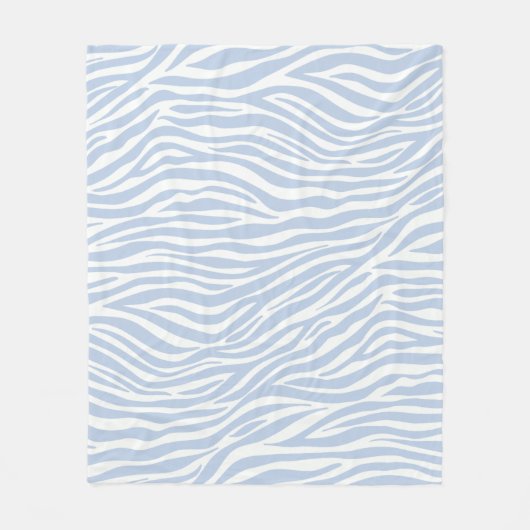 Pastel Blue Zebra Animal Stripes Fleecedecke (Vorderseite)