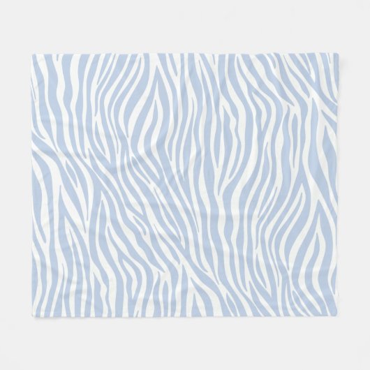 Pastel Blue Zebra Animal Stripes Fleecedecke (Vorderseite (Horizontal))