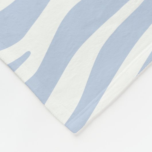 Pastel Blue Zebra Animal Stripes Fleecedecke (Ecke)